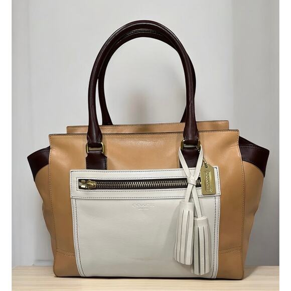 Coach 19909 Legacy Candace Color Block Leather Carryall Bag - Picture 1 of 15